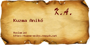 Kuzma Anikó névjegykártya